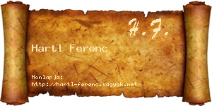 Hartl Ferenc névjegykártya